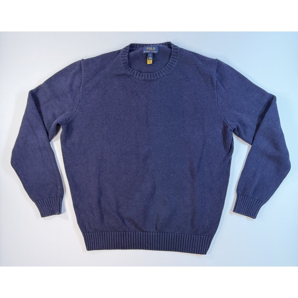Polo‎ Ralph Lauren Sweater Mens Large Knit Crewneck Blue Classic Preppy